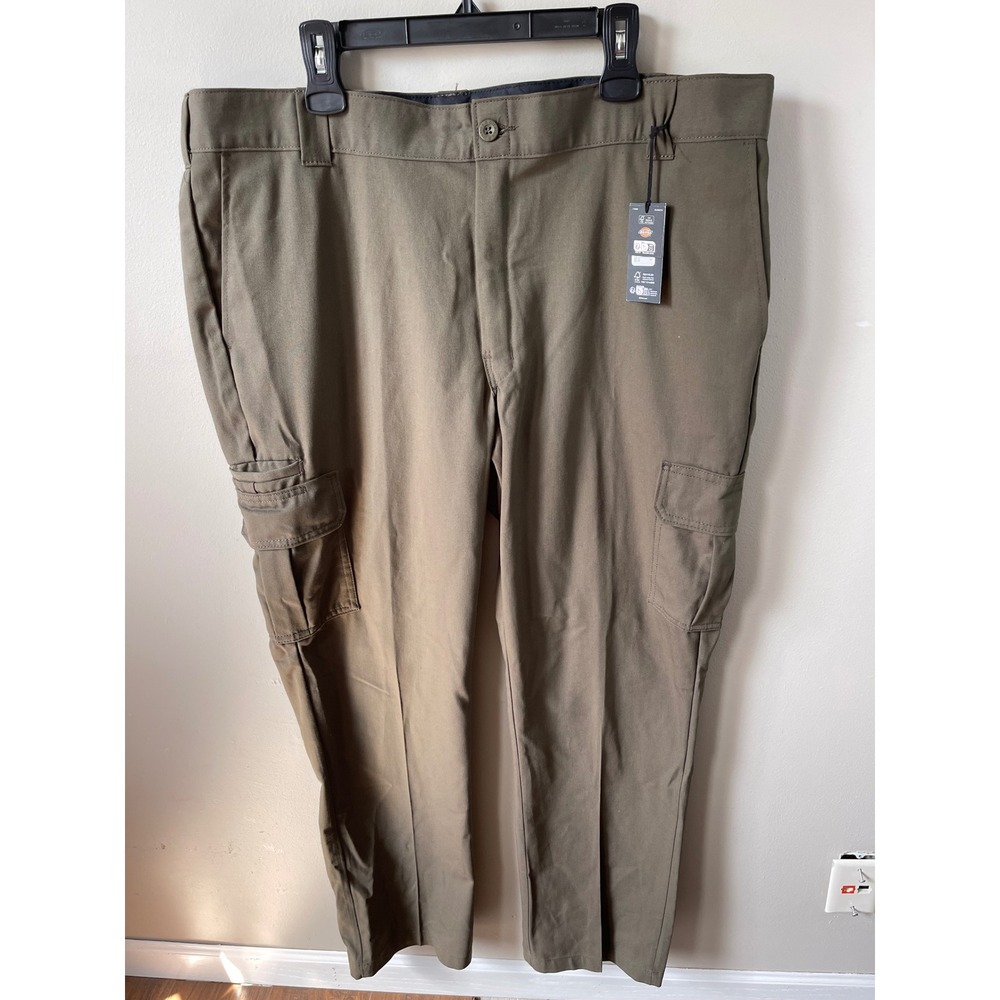 Dickies Flex Slim Fit Cargo Pants Mens 42x32 Olive Green Work Skate casual work